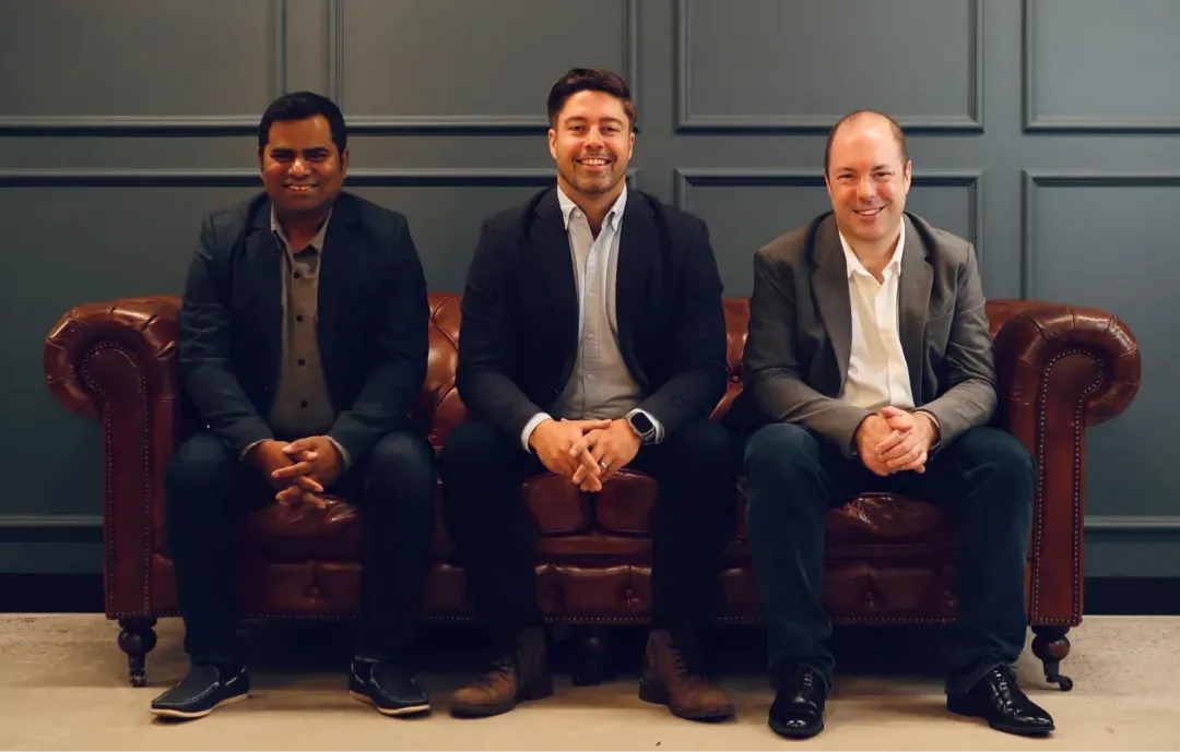 The AdviseWell founding team on a sofa